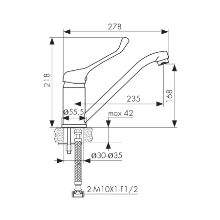 21033 Смеситель KAISER City для кухни 